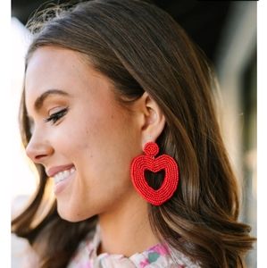 Red Beaded Earrings